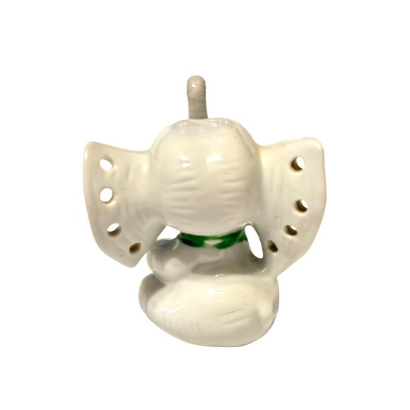 UCGC White Vintage Elephant Jewelry Holder With Green Bow Tie - Picture 3 of 9